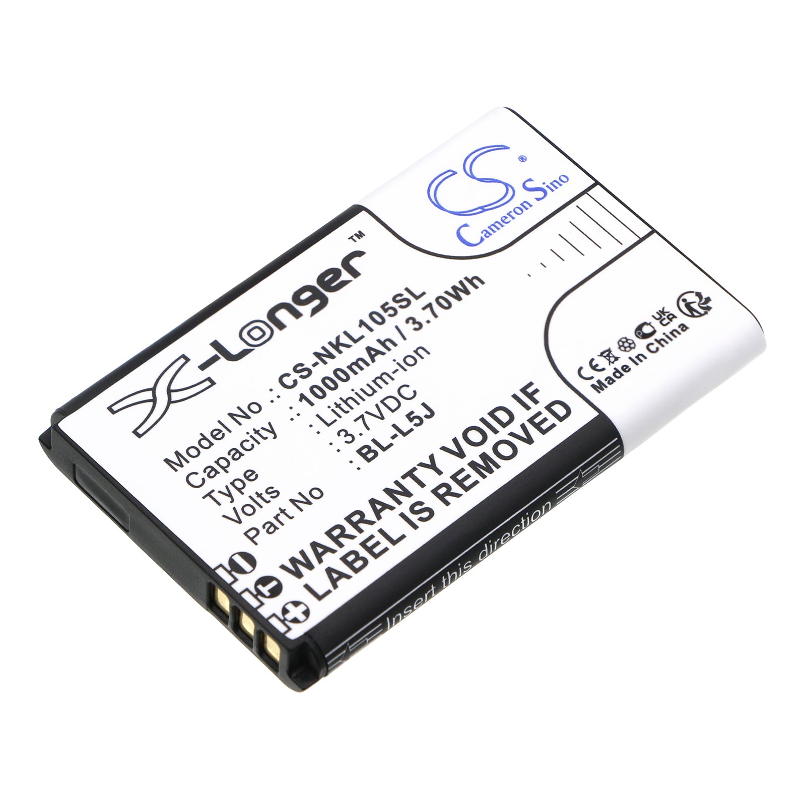 Replacement Battery for Nokia 105 2023 – Mobile, SmartPhone – 1000mAh / 3.7V - image 1