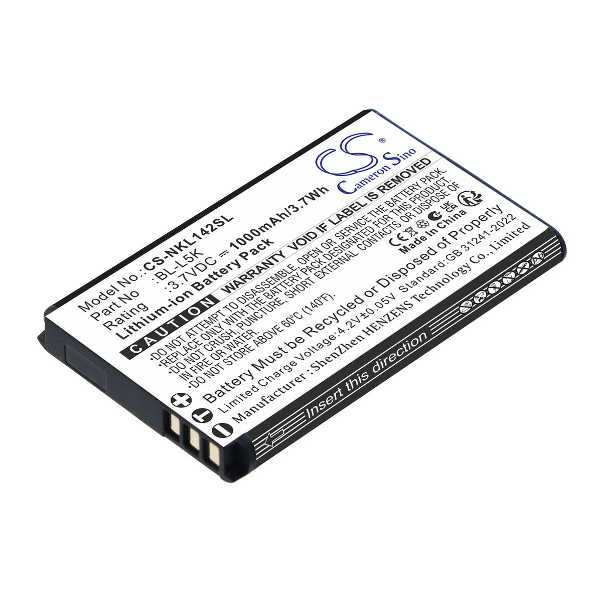 Replacement Battery for Nokia 105+ 2022 – Mobile, SmartPhone – 1000mAh / 3.7V
