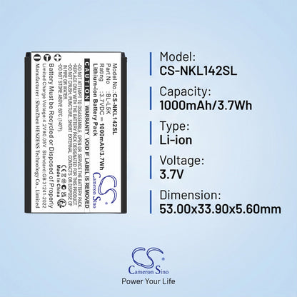 Replacement Battery for Nokia 105+ 2022 – Mobile, SmartPhone – 1000mAh / 3.7V