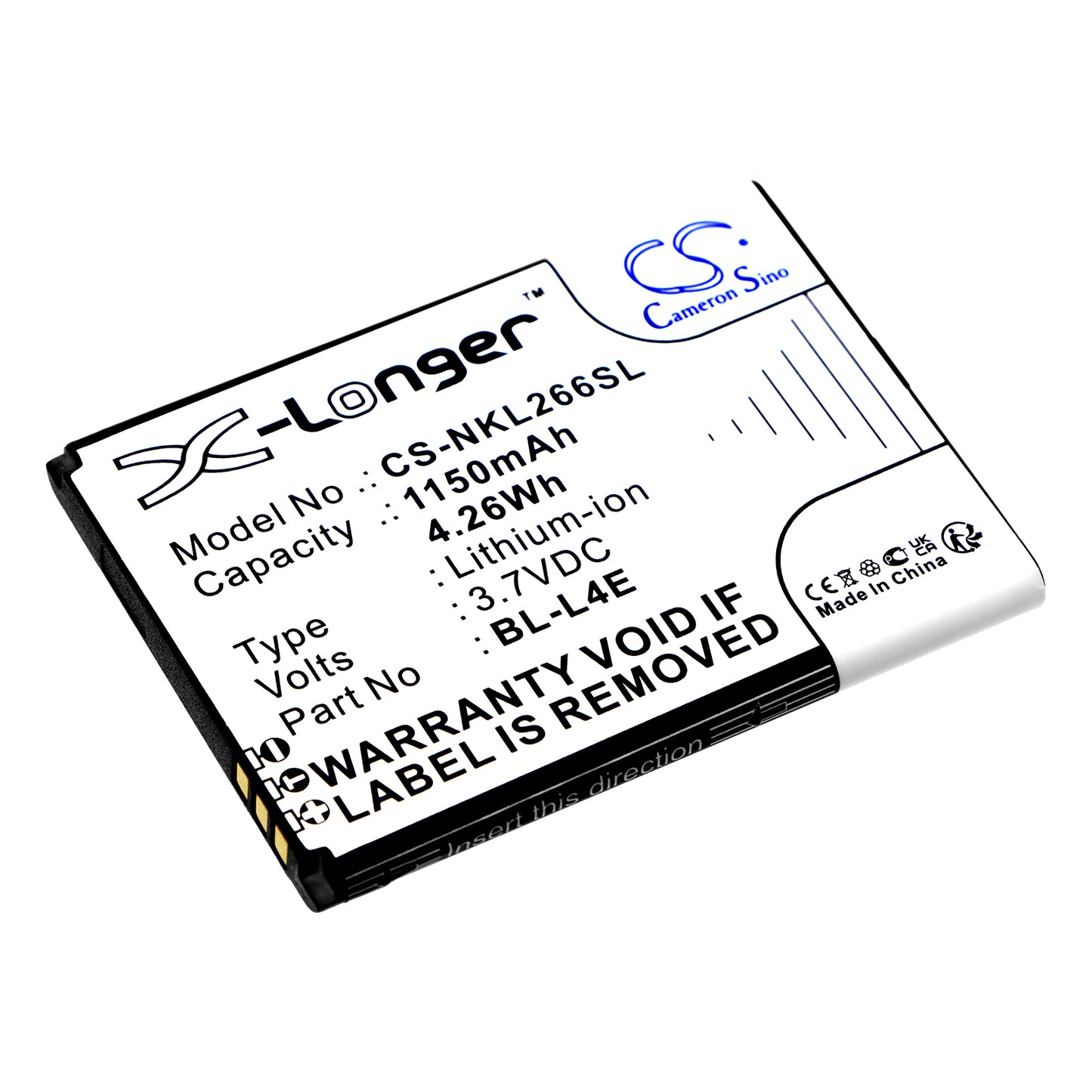Replacement Battery for Nokia 2660 Flip 4G – Mobile, SmartPhone – 1150mAh / 3.7V - image 1