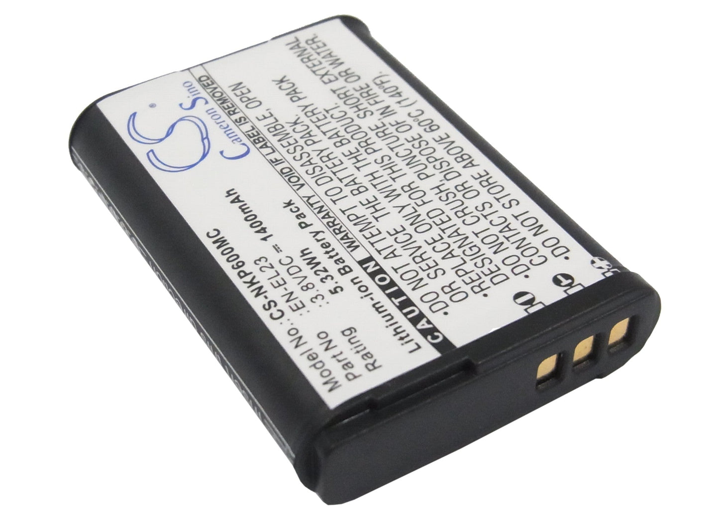 Replacement Battery for Nikon  Coolpix P600 – Camera – 1400mAh / 5.32Wh / 3.8V