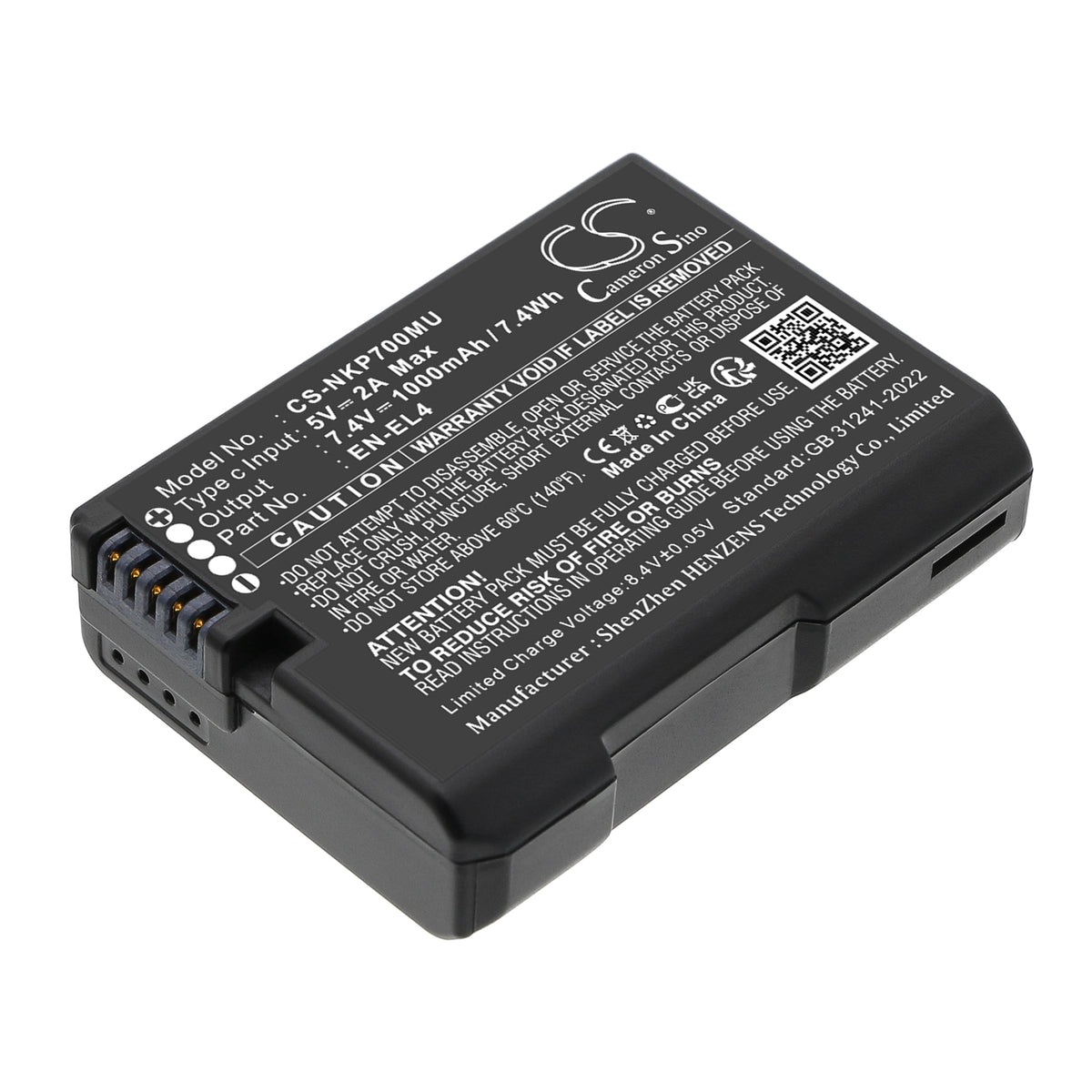 Replacement Battery for NiKon Coolpix P7000 – Camera – 1000mAh / 7.4V