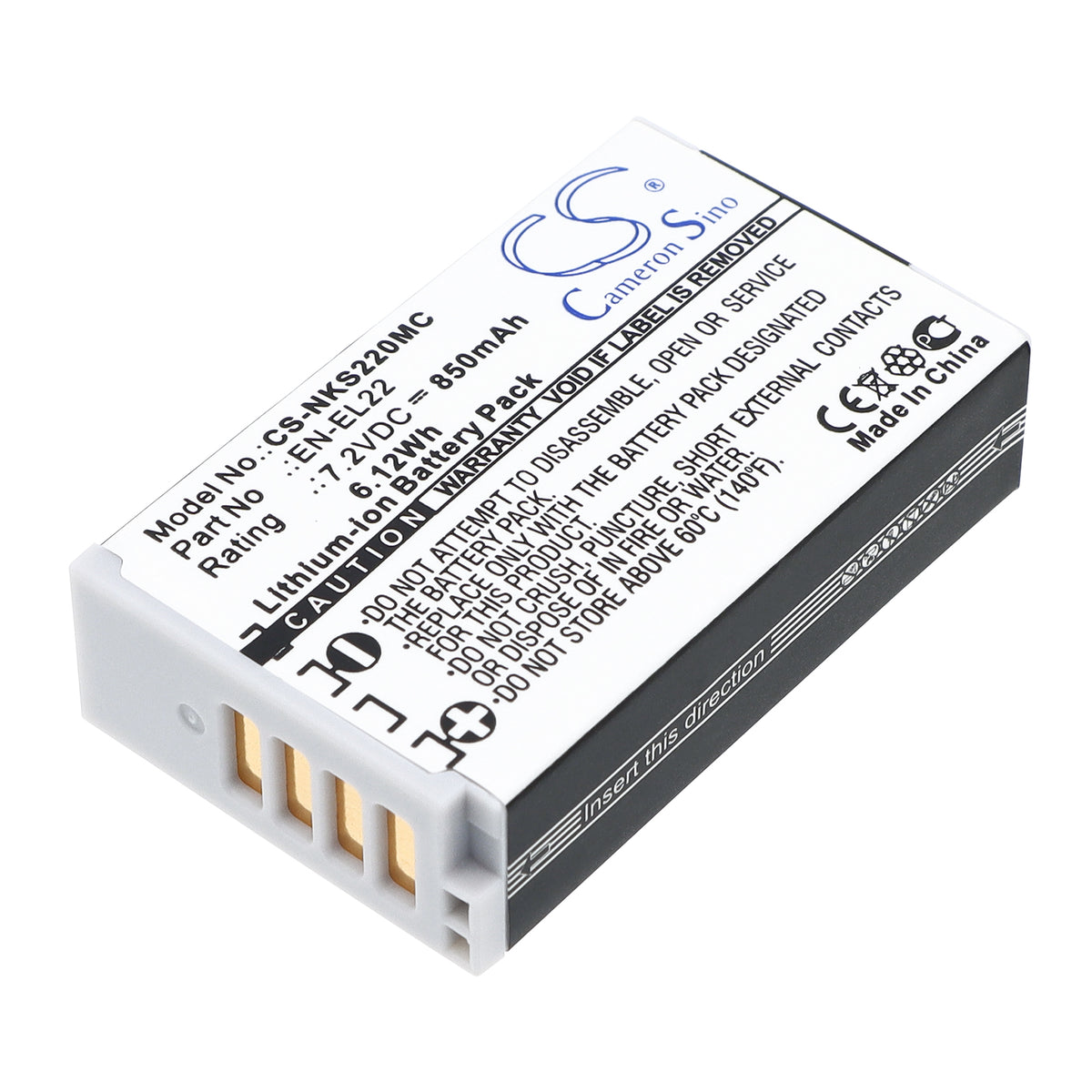 Replacement Battery for NiKon 1 J4 – Camera – 850mAh / 7.2V