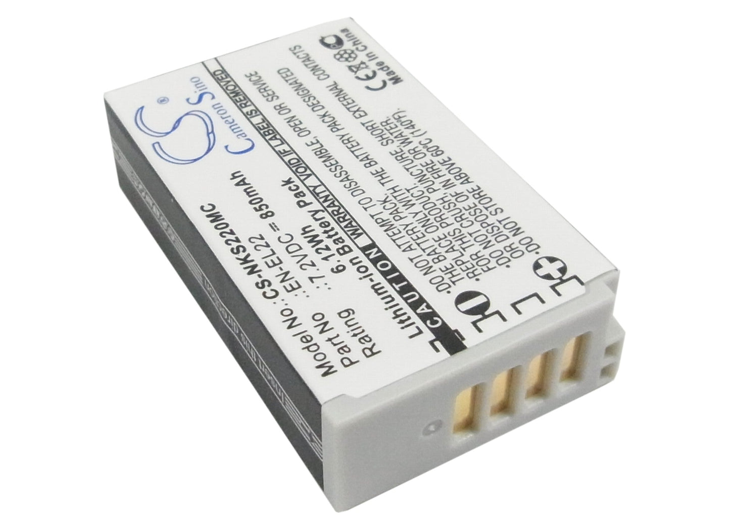 Replacement Battery for Nikon  1 J4 – Camera – 850mAh / 6.12Wh / 7.2V