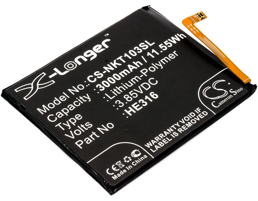 Replacement Battery for Nokia 6 – Mobile, SmartPhone – 3000mAh / 3.85V - image 1