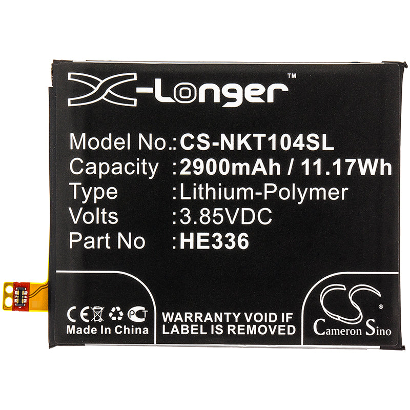 Replacement Battery for Nokia  5 Dual SIM – Mobile, SmartPhone – 2900mAh / 11.17Wh / 3.85V