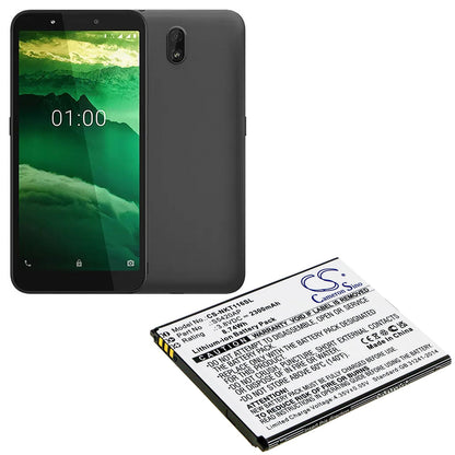 Replacement Battery for Nokia  C1 2019 – Mobile, SmartPhone – 2300mAh / 8.74Wh / 3.8V