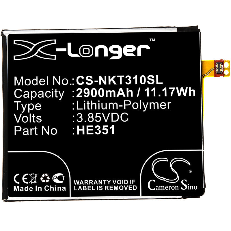 Replacement Battery for Nokia  3.1 – Mobile, SmartPhone – 2900mAh / 11.17Wh / 3.85V