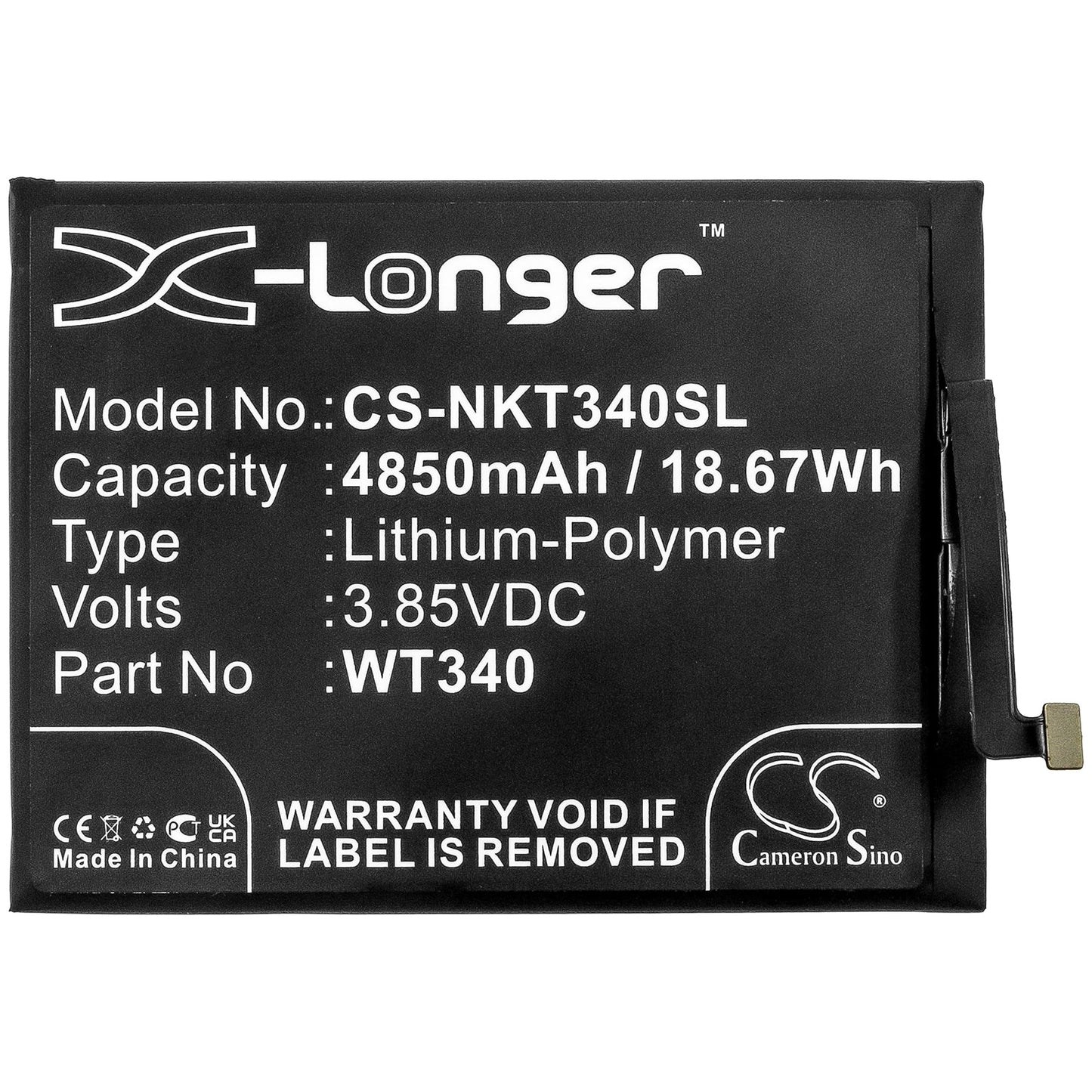 Replacement Battery for Nokia  G10 – Mobile, SmartPhone – 4850mAh / 18.67Wh / 3.85V