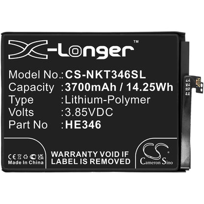 Replacement Battery for Nokia  7 Plus – Mobile, SmartPhone – 3700mAh / 14.25Wh / 3.85V