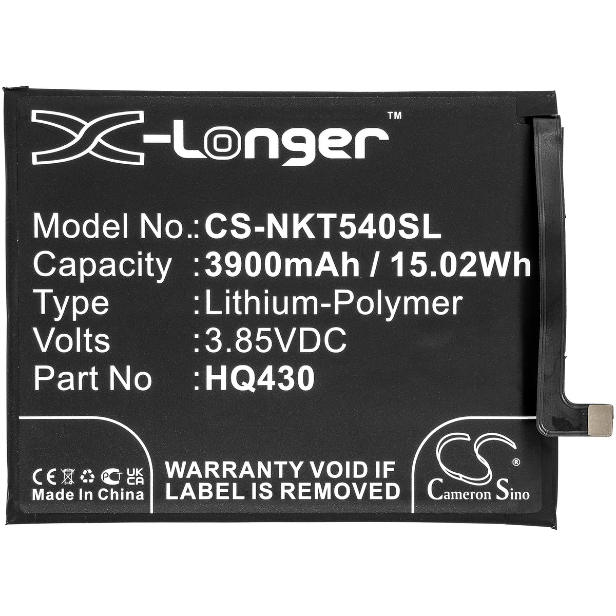 Replacement Battery for Nokia 5.4 – Mobile, SmartPhone – 3900mAh / 3.85V