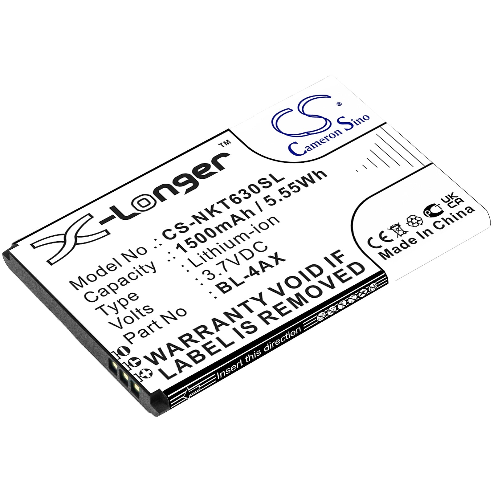 Replacement Battery for Nokia 6300 4G – Mobile, SmartPhone – 1500mAh / 3.7V - image 1