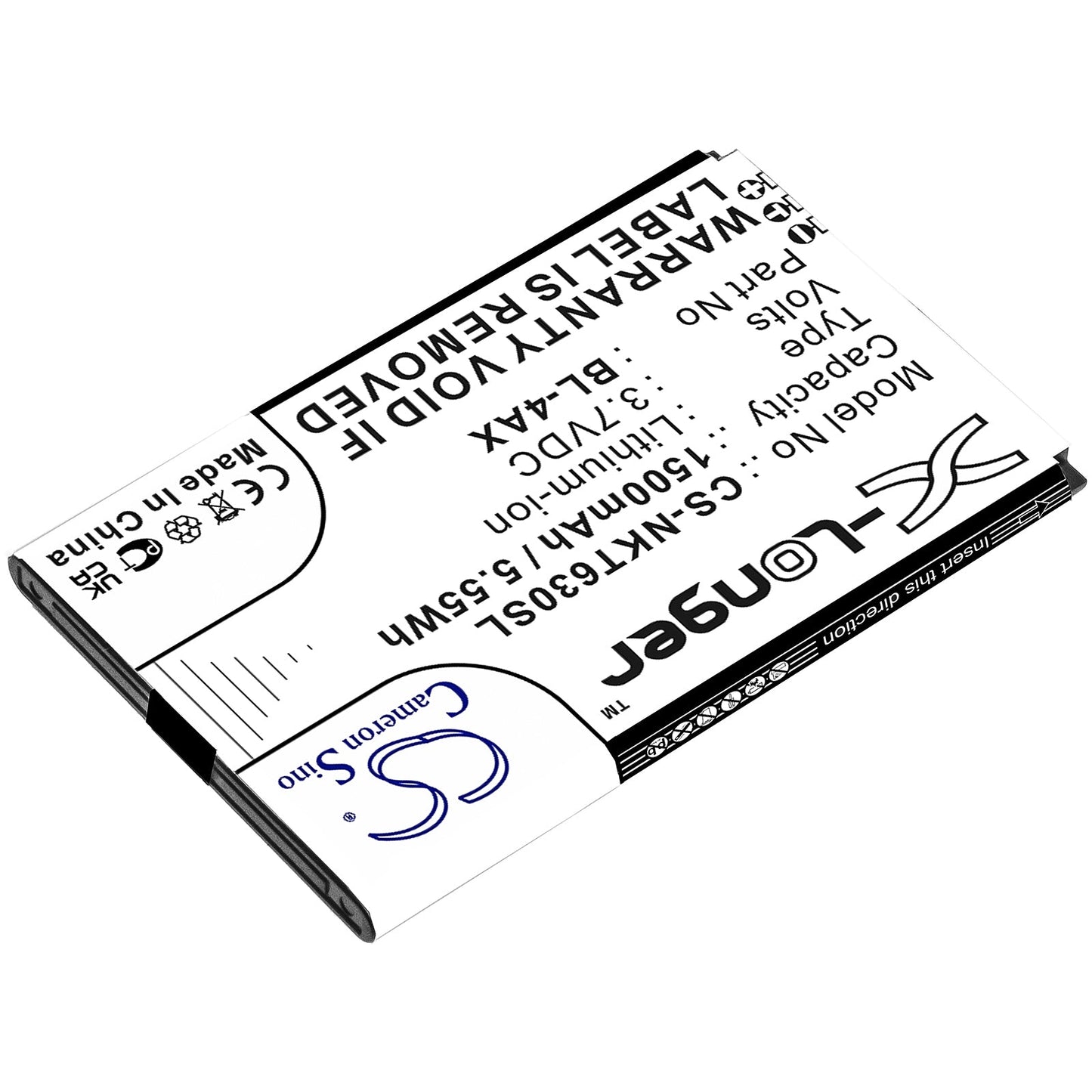 Replacement Battery for Nokia  6300 4G – Mobile, SmartPhone – 1500mAh / 5.55Wh / 3.7V