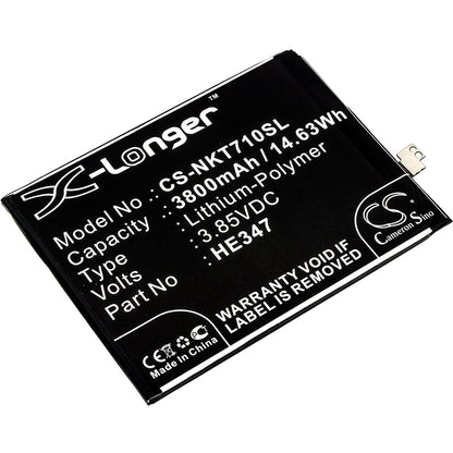 Replacement Battery for Nokia 7 Plus – Mobile, SmartPhone – 3800mAh / 3.85V - image 1