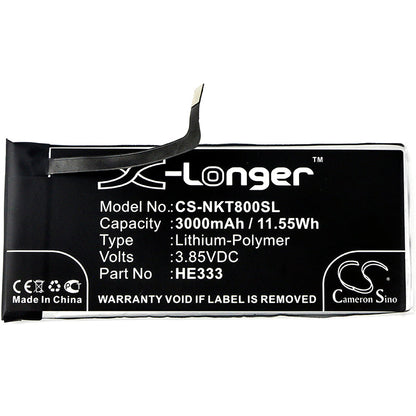Replacement Battery for Nokia  8 Sirocco – Mobile, SmartPhone – 3000mAh / 11.55Wh / 3.85V