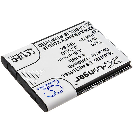 Replacement Battery for Nokia  2720 – Mobile, SmartPhone – 1200mAh / 4.44Wh / 3.7V