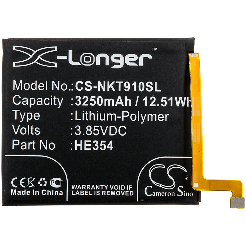 Replacement Battery for Nokia  9 PureView – Mobile, SmartPhone – 3250mAh / 12.51Wh / 3.85V
