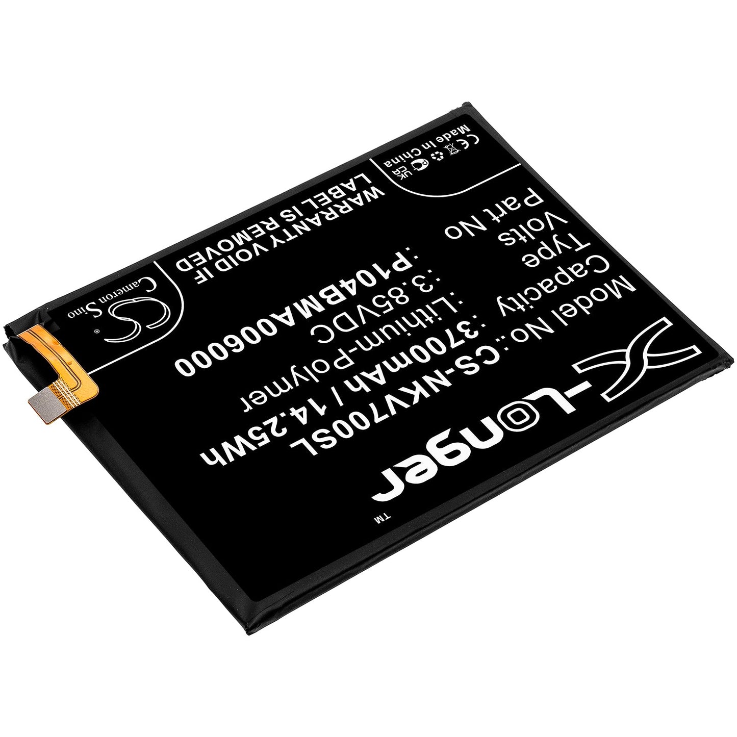 Replacement Battery for Nokia  TA-1322 – Mobile, SmartPhone – 3700mAh / 14.25Wh / 3.85V