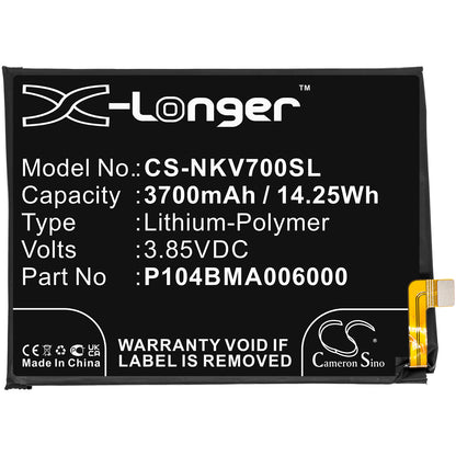 Replacement Battery for Nokia TA-1322 – Mobile, SmartPhone – 3700mAh / 3.85V