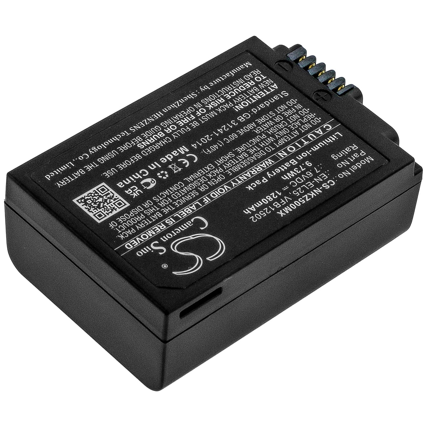 Replacement Battery for Nikon  Z FC Mirrorless – Camera – 1280mAh / 9.73Wh / 7.6V