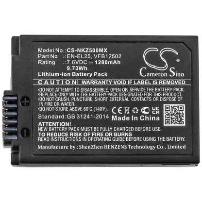 Replacement Battery for NiKon Z50 – Camera – 1280mAh / 7.6V