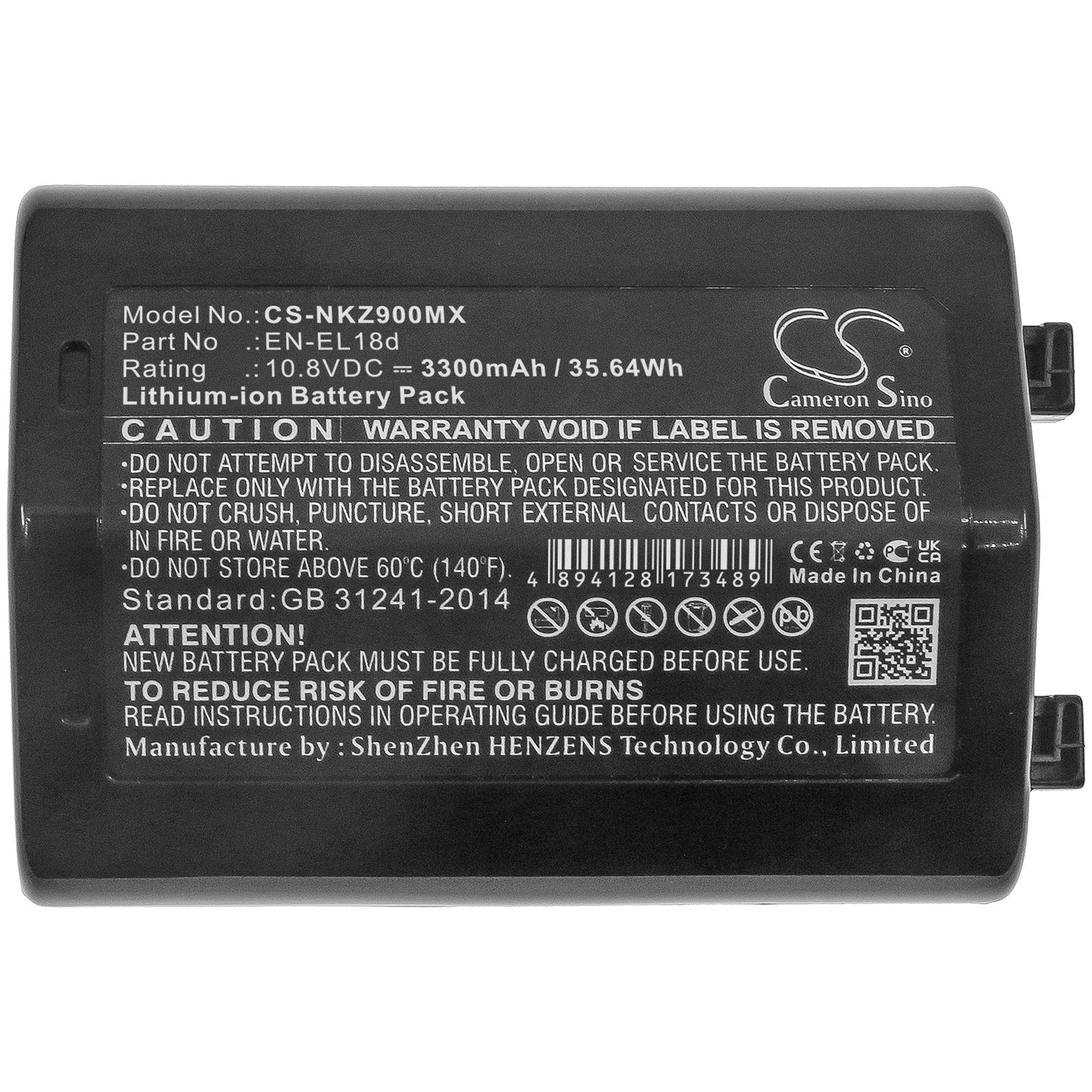 Replacement Battery for NIKON  D6 – Camera – 3300mAh / 35.64Wh / 10.8V