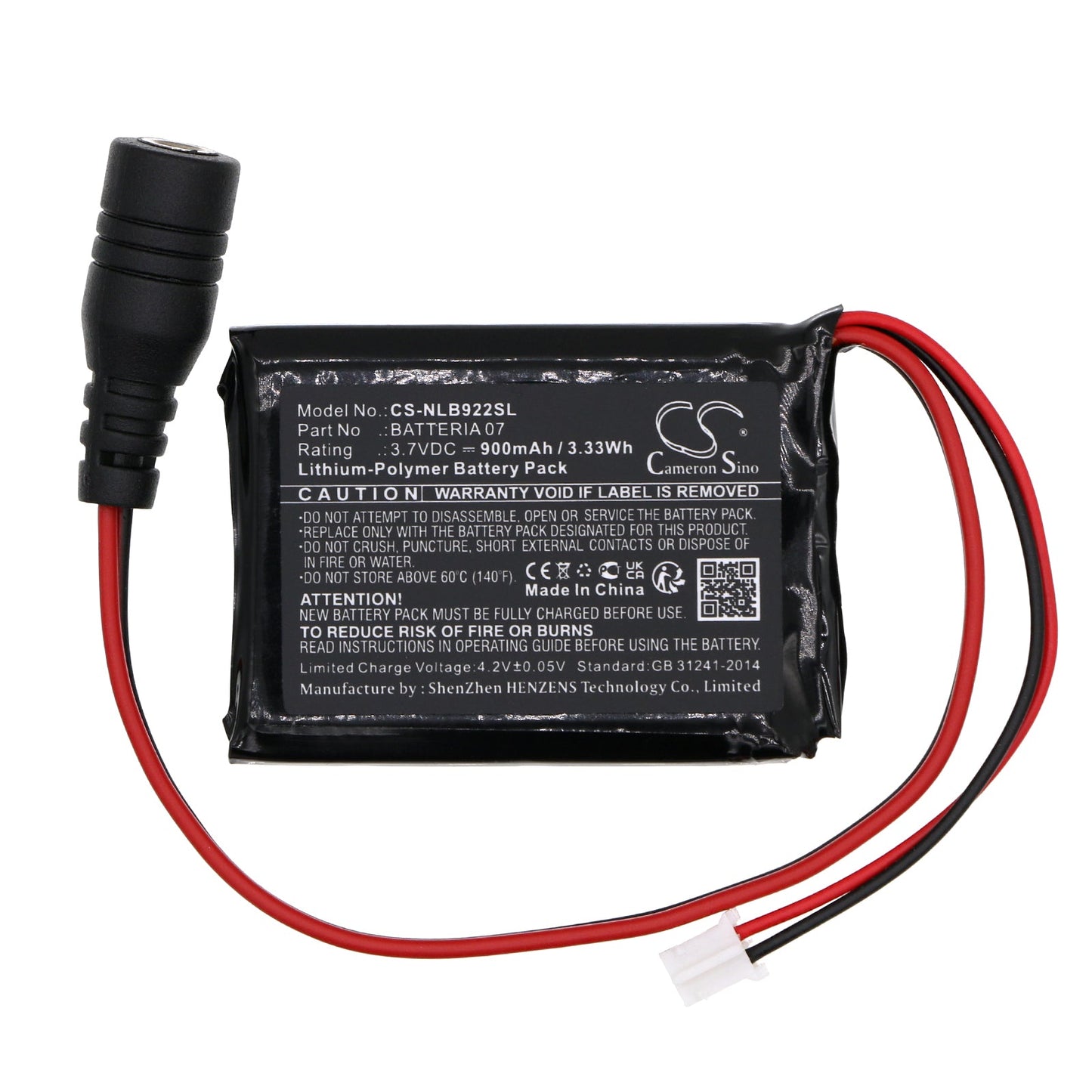 Replacement Battery for Nolan  N-COM B902 L – Wireless Headset – 900mAh / 3.33Wh / 3.7V