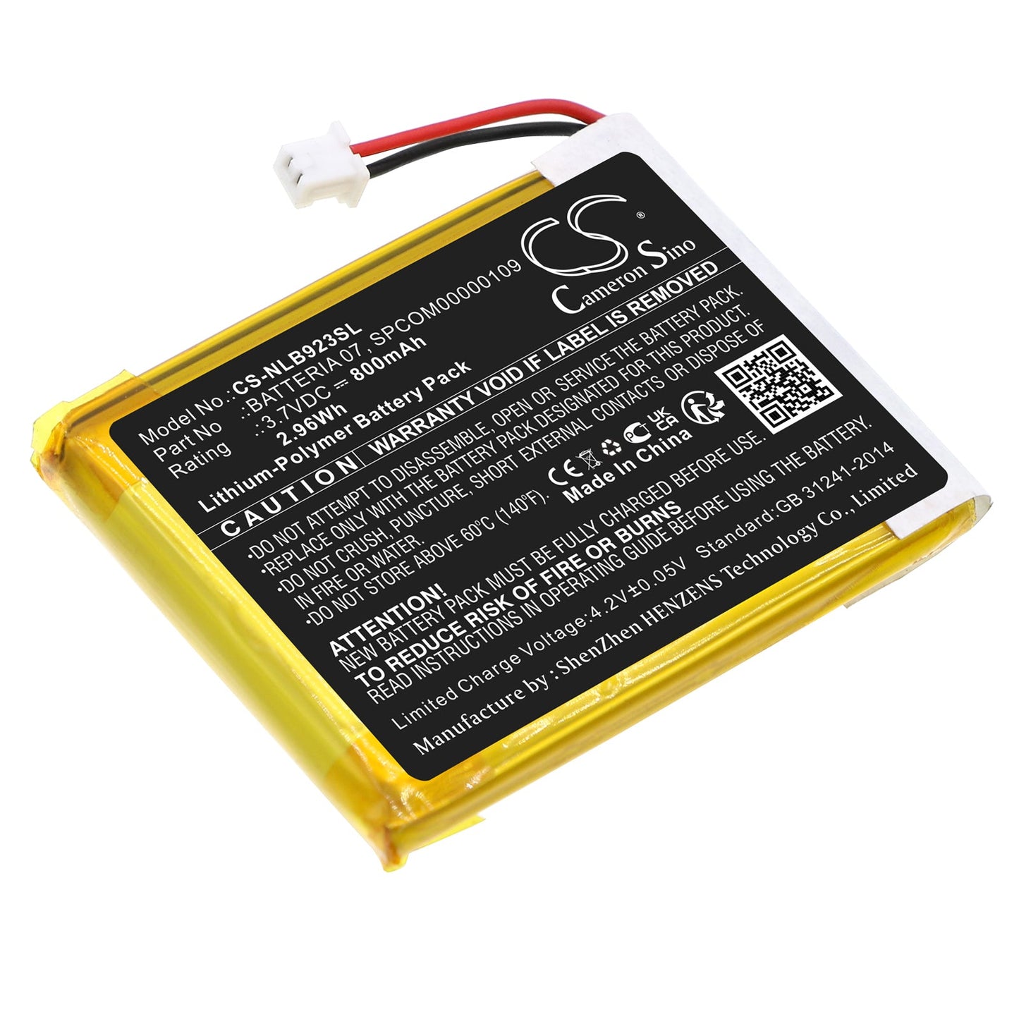 Replacement Battery for Nolan  N-COM B902 L (2023) – Wireless Headset – 800mAh / 2.96Wh / 3.7V