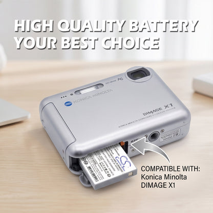 Replacement Battery for Minolta Dimage X1 – Camera – 820mAh / 3.7V