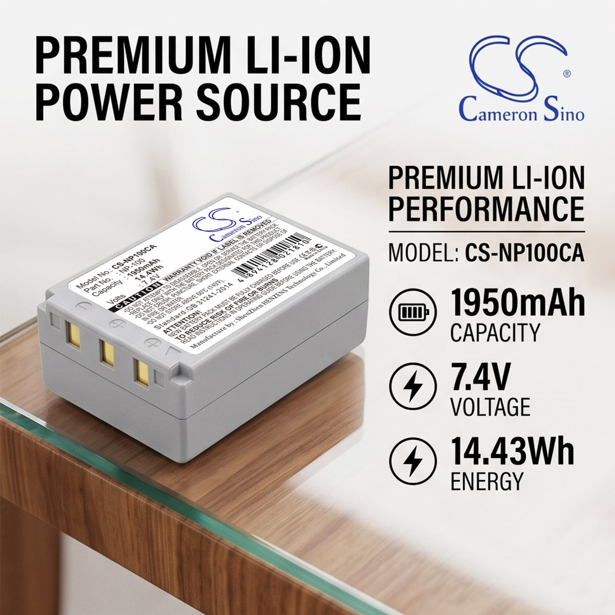 Replacement Battery for Casio Exilim Pro EX-F1 – Camera – 1950mAh / 7.4V