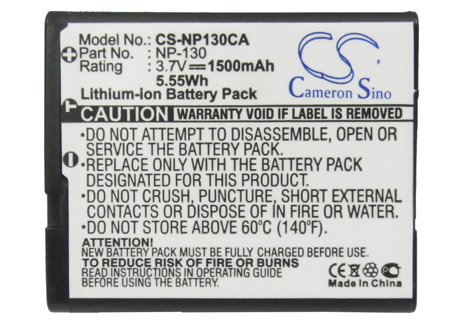 Replacement Battery for Casio  Exilim EX-FC300S – Camera – 1500mAh / 3.7V