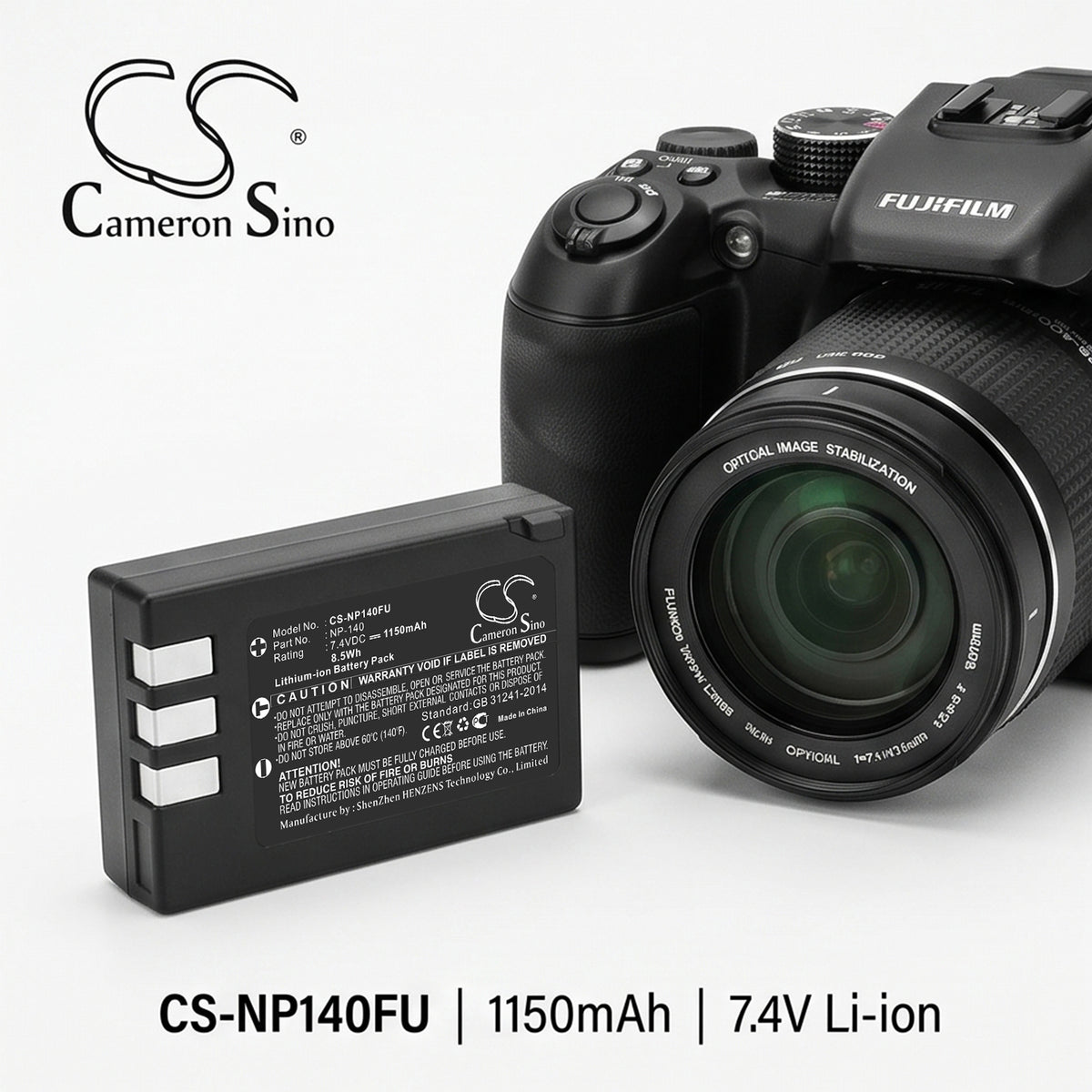 Replacement Battery for Fujifilm FinePix S100FS – Camera – 1150mAh / 7.4V