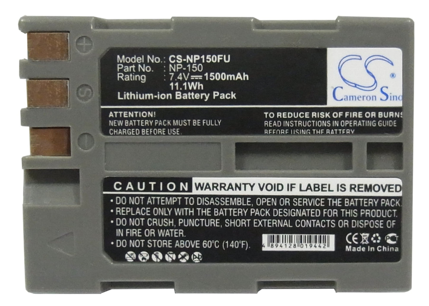Replacement Battery for Fujifilm  BC-150 – Camera – 1500mAh / 7.4V