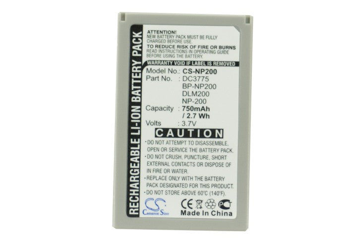 Replacement Battery for MINOLTA  DiMAGE X – Camera – 750mAh / 3.7V