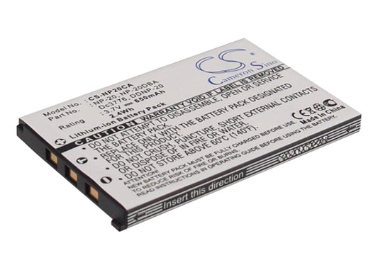 Replacement Battery for Casio  Exilim Card EX-S880 – Camera – 650mAh / 2.41Wh / 3.7V