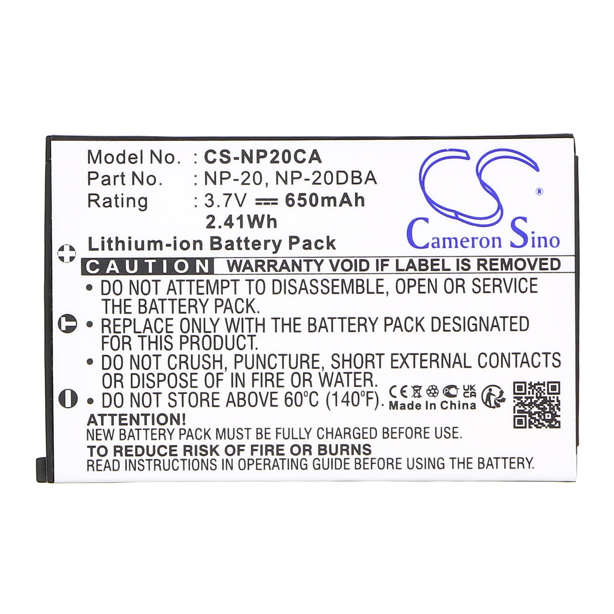 Replacement Battery for Casio Exilim EX-S770SR – Camera – 650mAh / 3.7V
