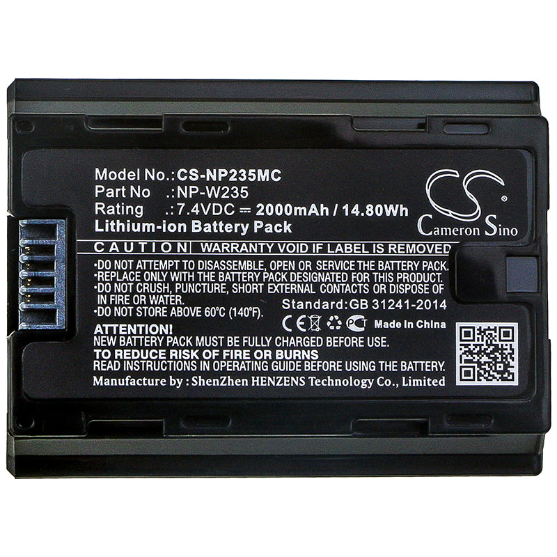Replacement Battery for Fujifilm X-T4 – Camera – 2000mAh / 7.4V