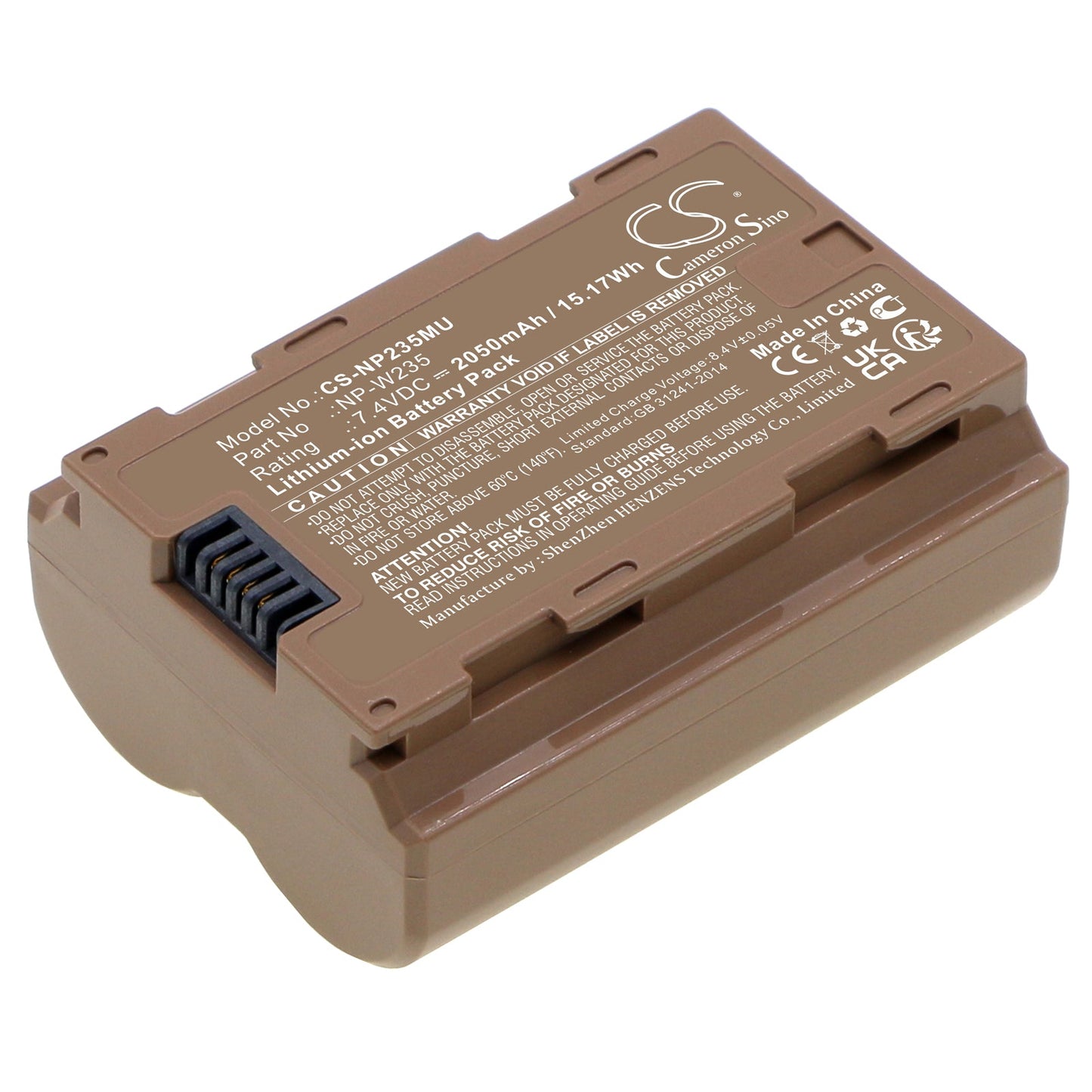Replacement Battery for Fujifilm  GFX100S – Camera – 2050mAh / 15.17Wh / 7.4V