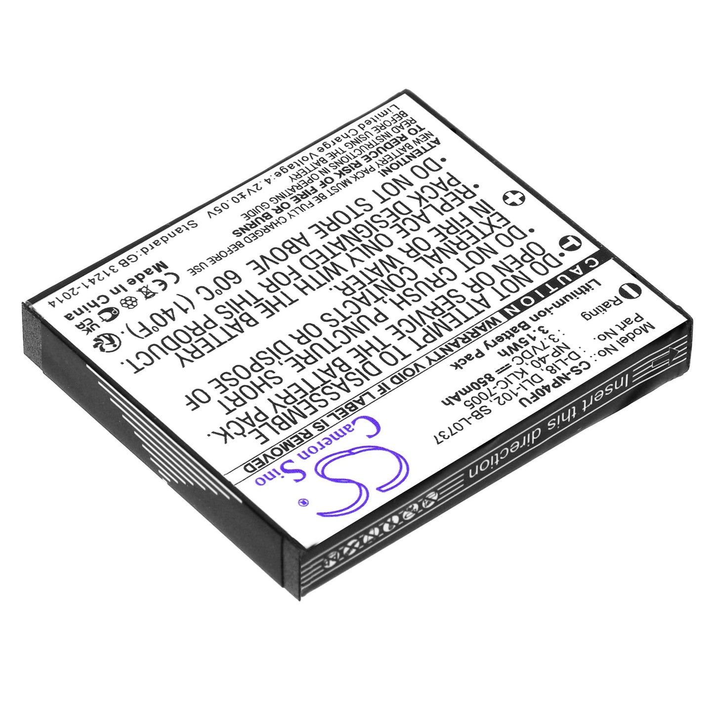 Replacement Battery for PENTAX  Optio A10 – Camera – 850mAh / 3.15Wh / 3.7V