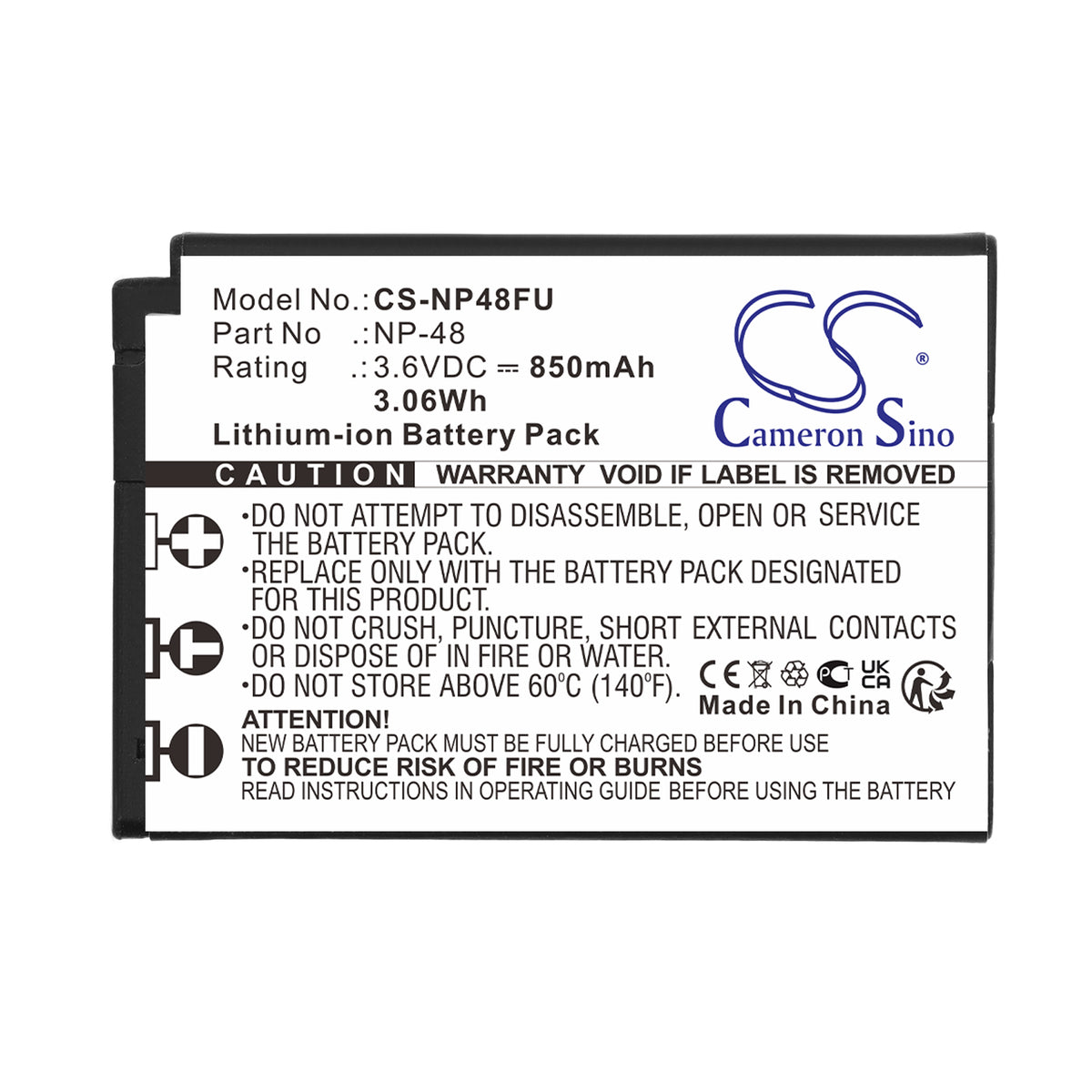 Replacement Battery for Fujifilm XQ1 – Camera – 850mAh / 3.6V