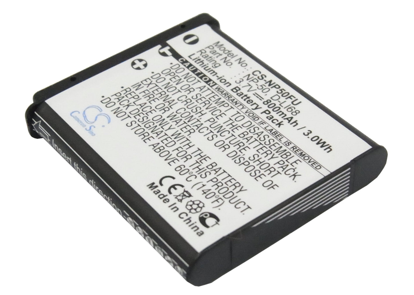 Replacement Battery for Fujifilm  FinePix F100fd – Camera – 800mAh / 2.96Wh / 3.7V