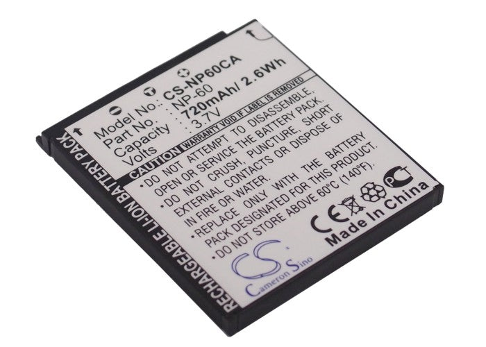 Replacement Battery for Casio  Exilim EX-FS10 – Camera – 720mAh / 2.66Wh / 3.7V