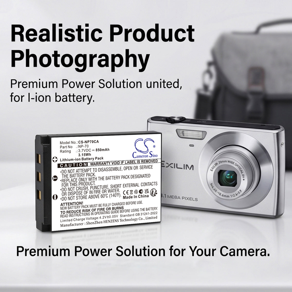 Replacement Battery for Casio Exilim Zoom EX-Z250BE – Camera – 1050mAh / 3.7V