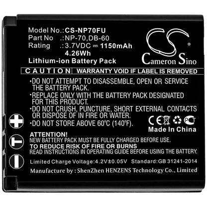Replacement Battery for Fujifilm  Finepix F20 – Camera – 1150mAh / 4.26Wh / 3.7V