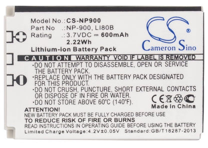 Replacement Battery for Polaroid  T830 – Camera – 600mAh / 2.22Wh / 3.7V