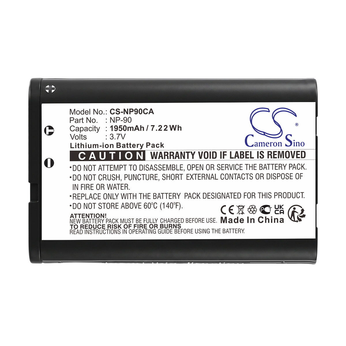Replacement Battery for Casio Exilim EX-H10 – Camera – 1950mAh / 3.7V