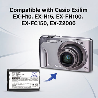 Replacement Battery for Casio Exilim EX-H10 – Camera – 1950mAh / 3.7V