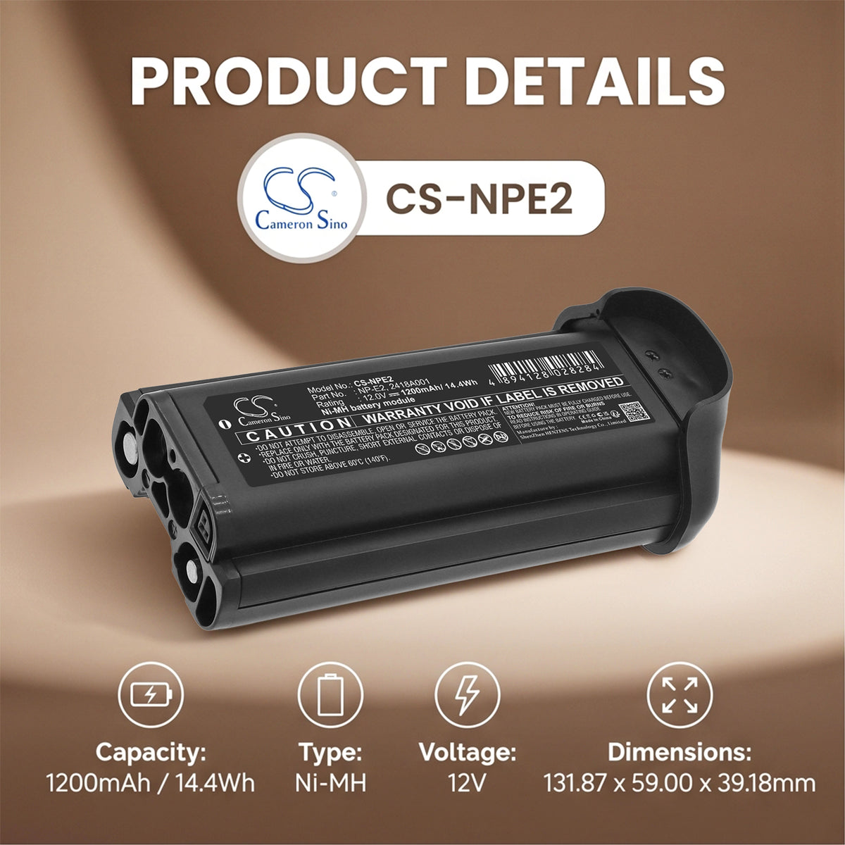 Replacement Battery for Canon EOS-1V – Camera – 1200mAh / 12V