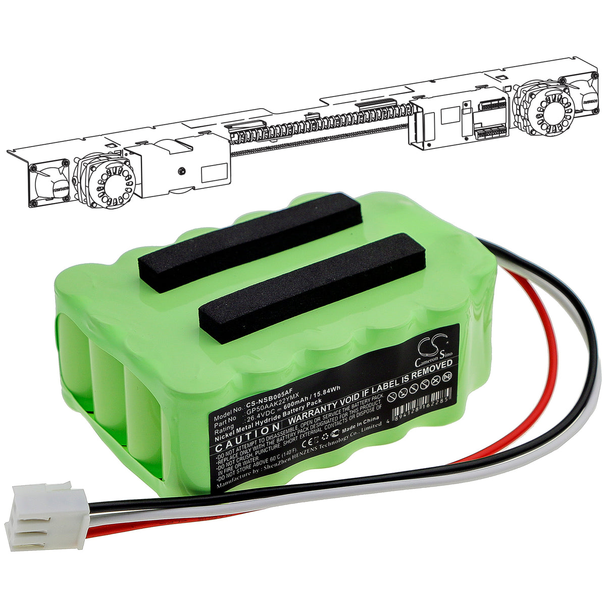 Replacement Battery for MANUSA SEBA05 – Automatic Doors – 600mAh / 26.4V