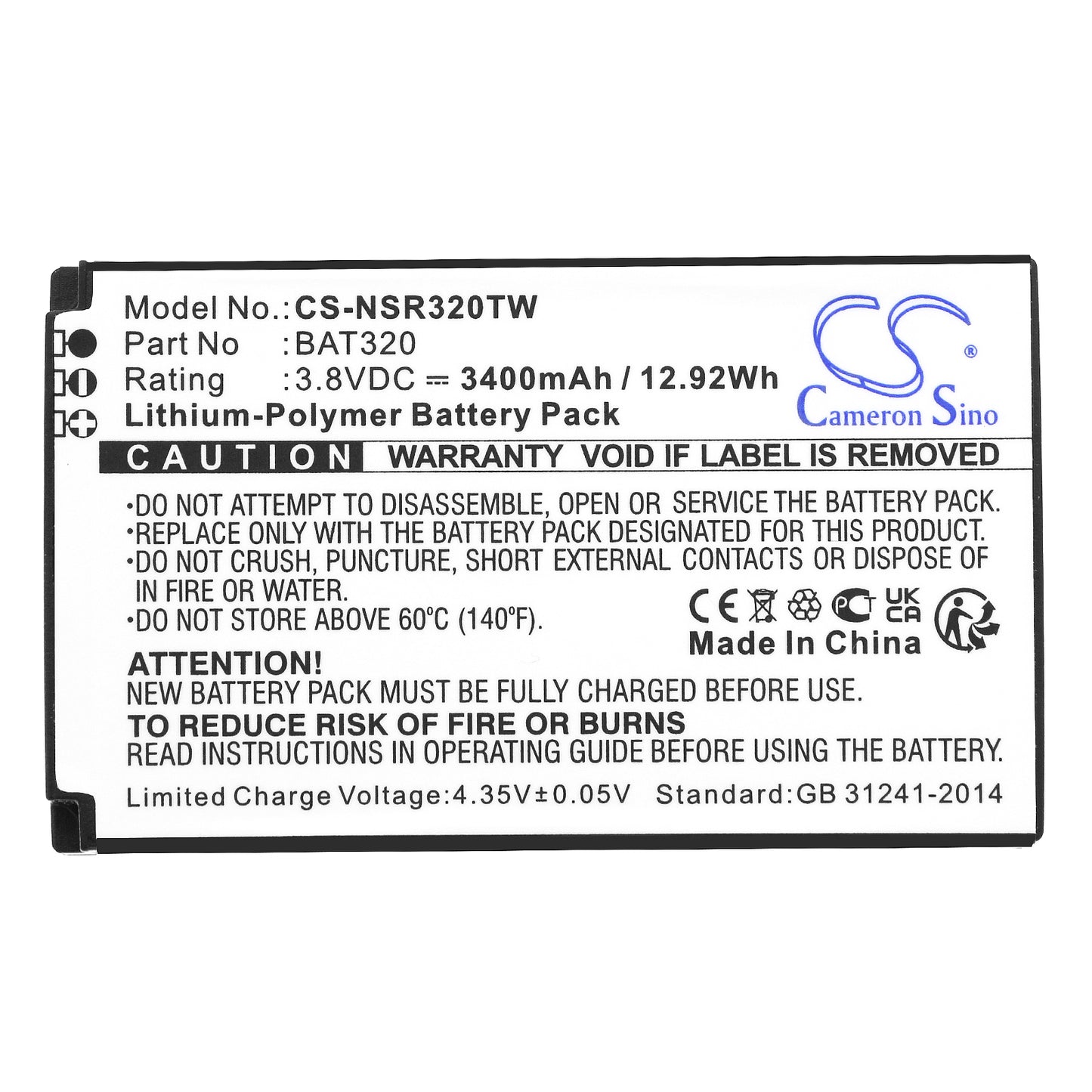 Replacement Battery for Inrico T-298S – Two-Way Radio – 3400mAh / 3.8V - image 3